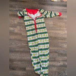 Dr. Seuss The Grinch Christmas Ugly Sweater Onsie Pajamas Lounge Holiday Sz M